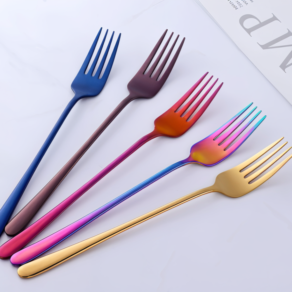Edelstahlgabeln - Set 4/6-teilig farbig beschichtet