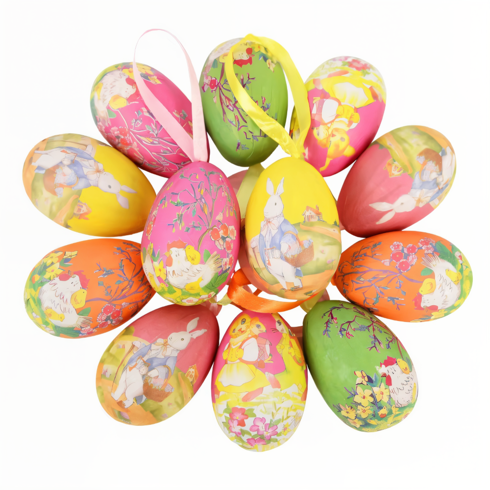 Bunte - Ostereier Hängedeko 12er Set
