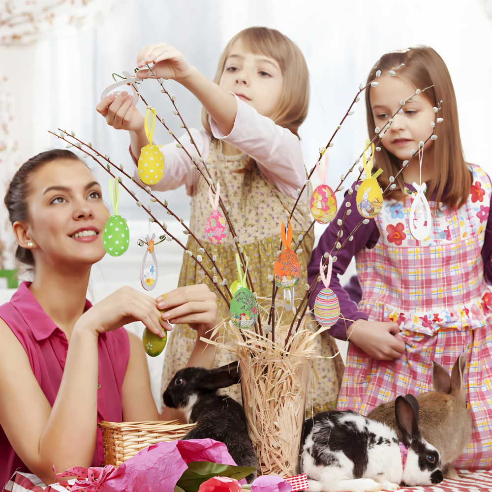 Bunte - Ostereier Hängedeko 12er Set