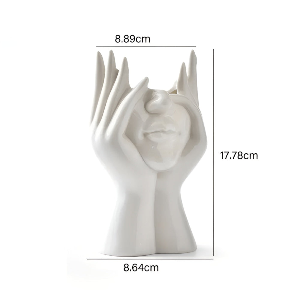 FemmeFlora Vase - Ausdrucksstarke Keramik Blumenvase mit menschlichem Gesicht