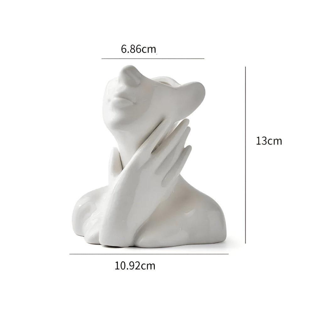 FemmeFlora Vase - Ausdrucksstarke Keramik Blumenvase mit menschlichem Gesicht