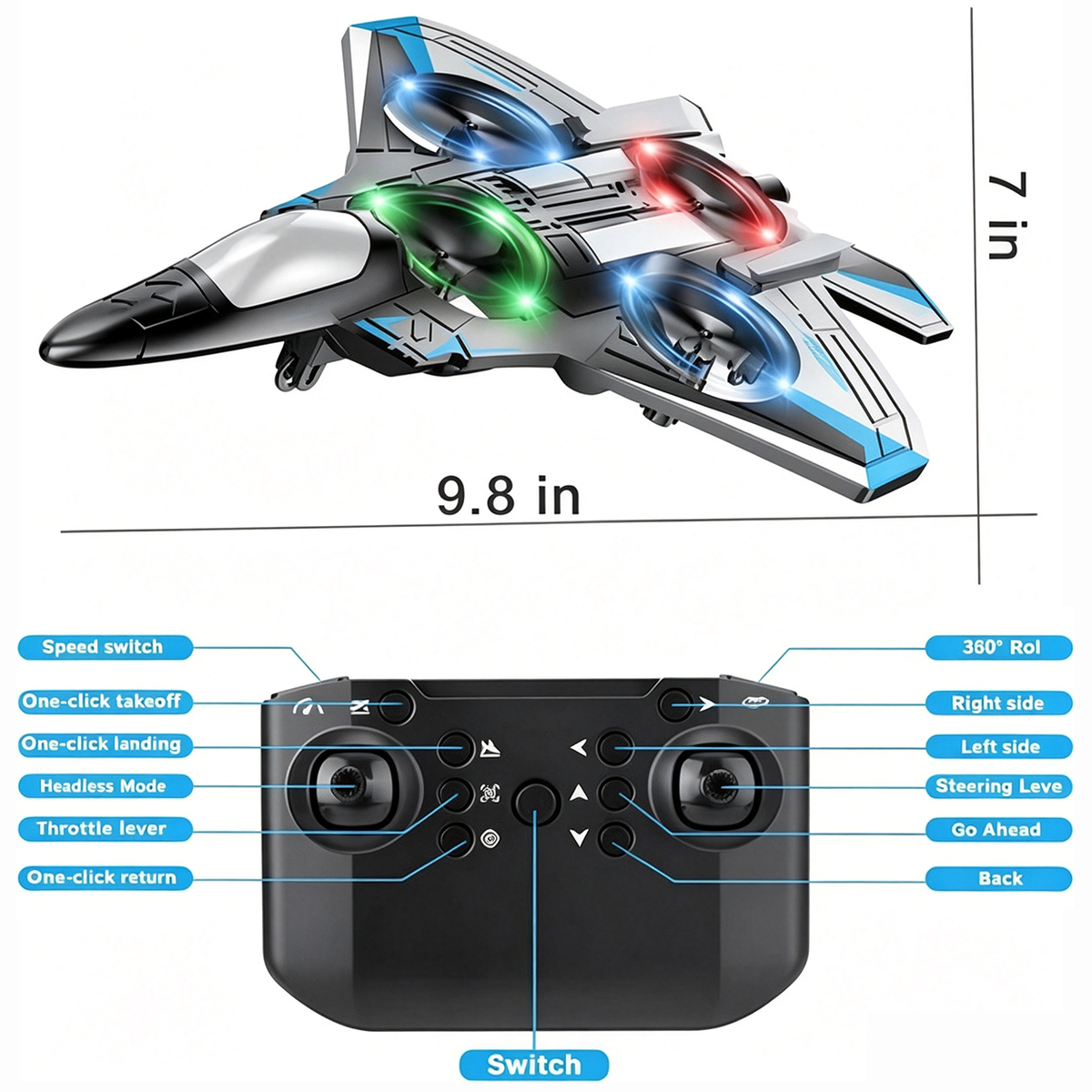 JetSpin - Ferngesteuertes Jet-Spielzeug mit 360°-Stunt-Fähigkeit