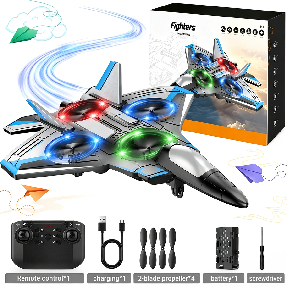 JetSpin - Ferngesteuertes Jet-Spielzeug mit 360°-Stunt-Fähigkeit