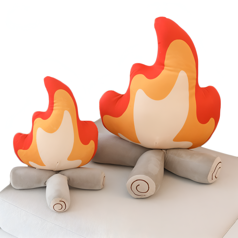FlamaFluff - Plüsch Lagerfeuer Inspirierte Deko Kissen