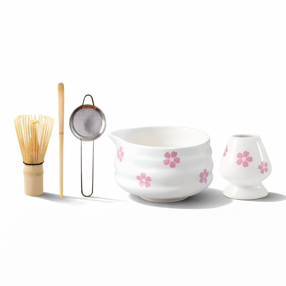 Matcha - Set 5-tlg. Weiß floral 460 ml