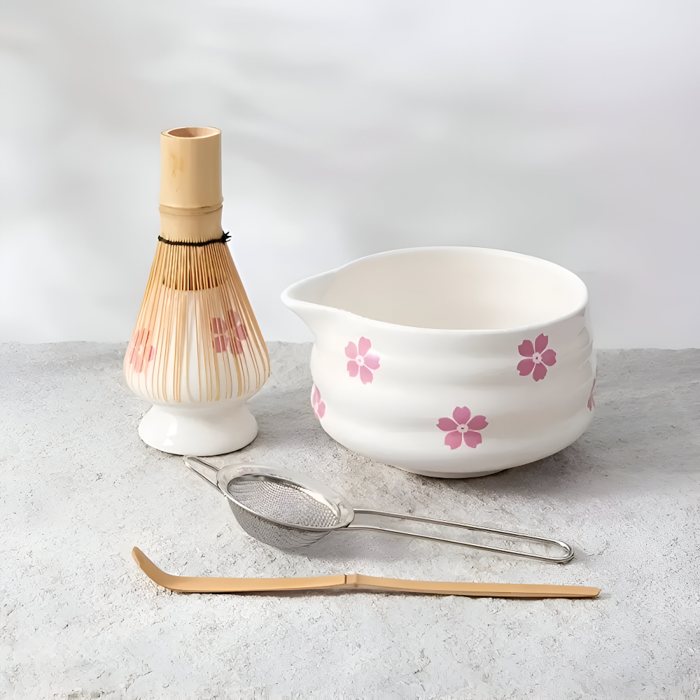 Matcha - Set 5-tlg. Weiß floral 460 ml
