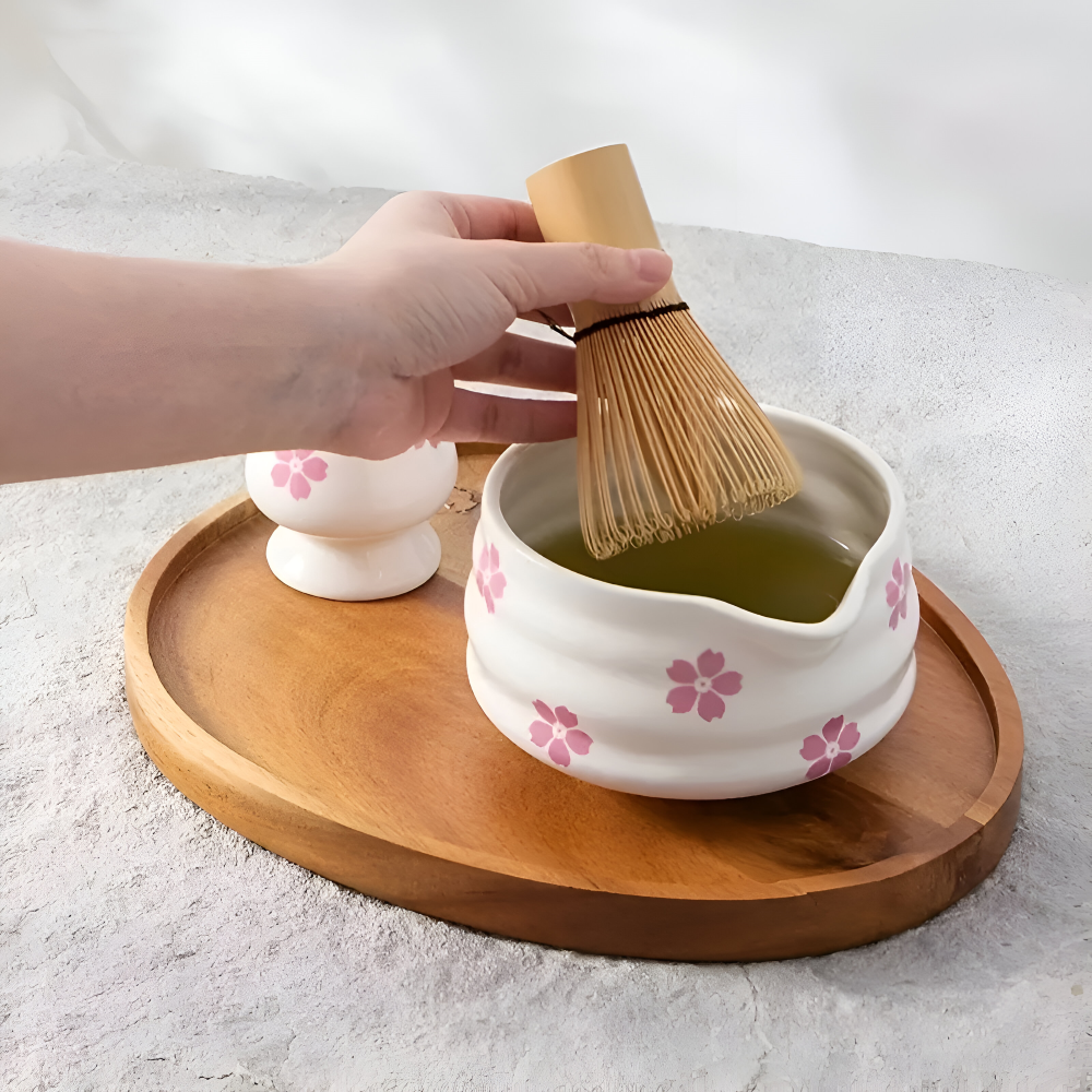 Matcha - Set 5-tlg. Weiß floral 460 ml