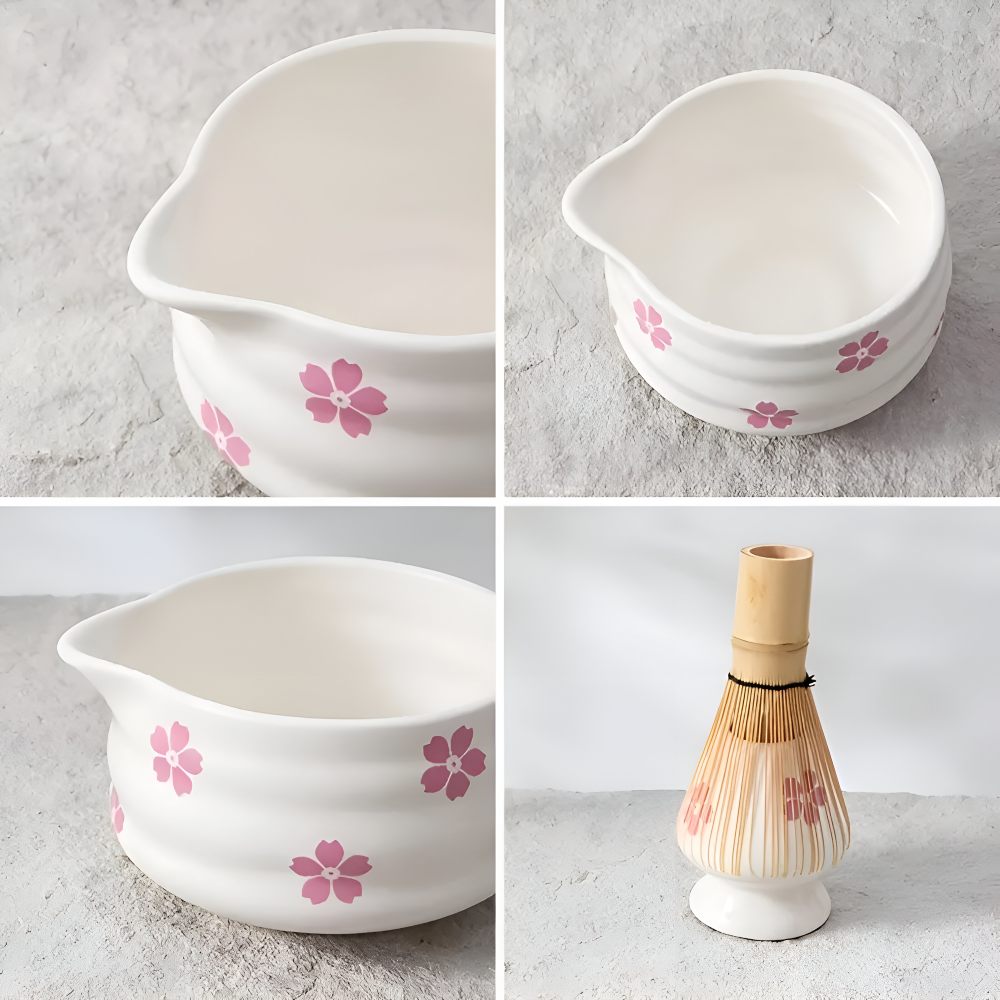 Matcha - Set 5-tlg. Weiß floral 460 ml