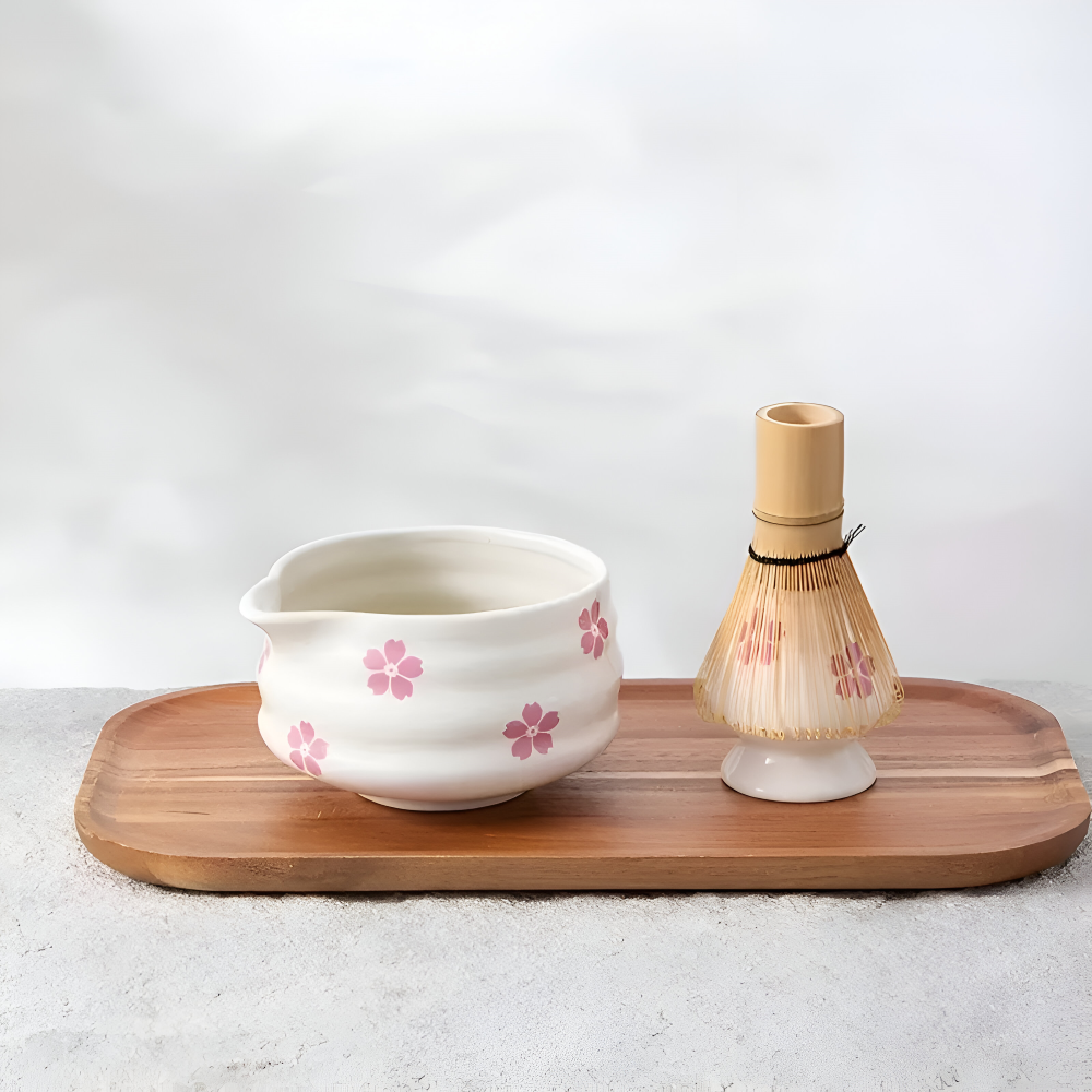 Matcha - Set 5-tlg. Weiß floral 460 ml