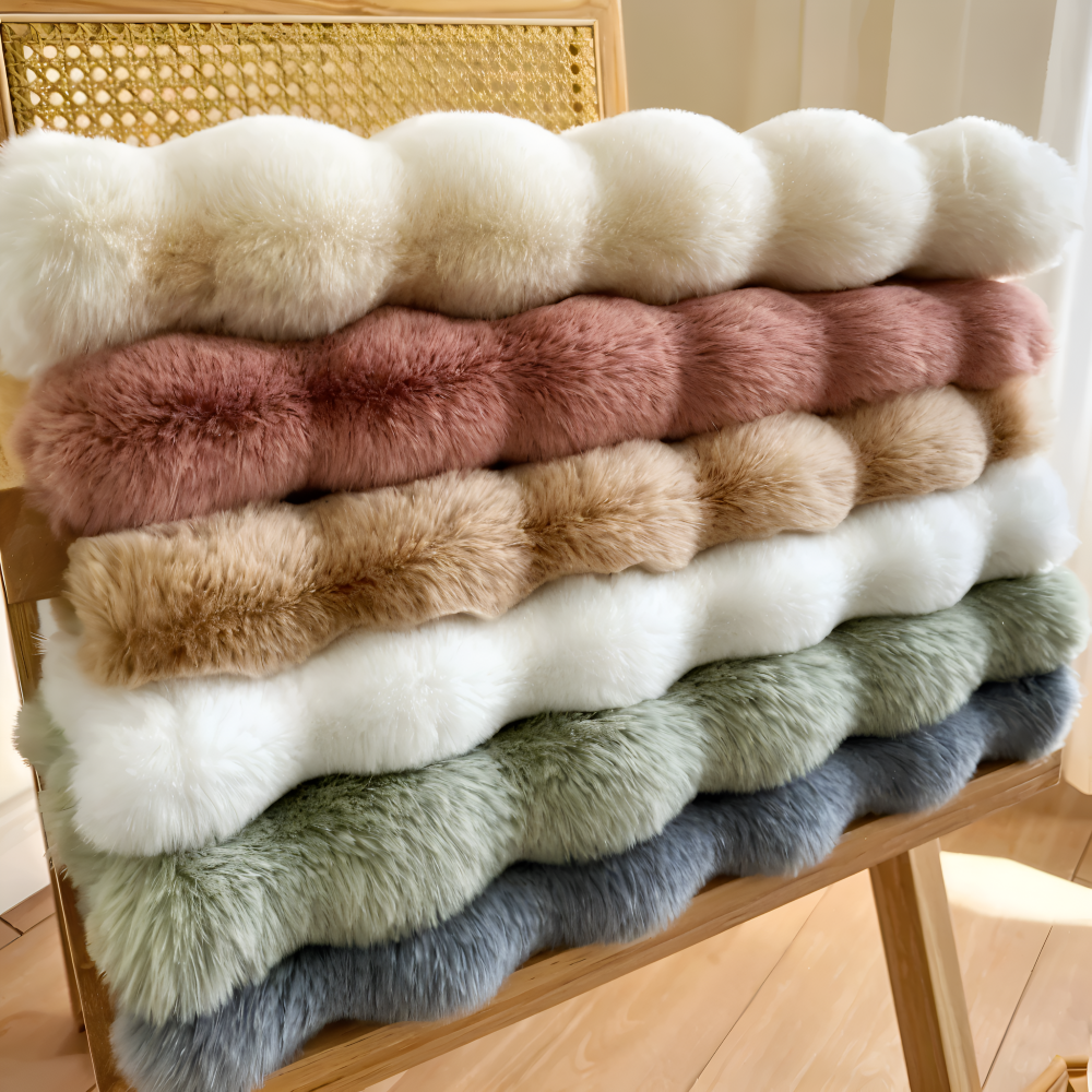 FluffCush Teppich - Flauschiger Premium Fleece, Rutschfest, Runde Dekorationsmatte
