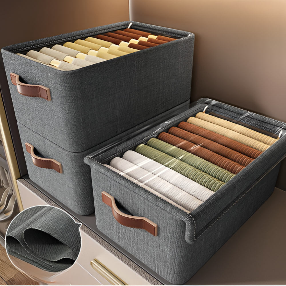 Faltbare - Aufbewahrungsbox mit Deckel & Stahlrahmen