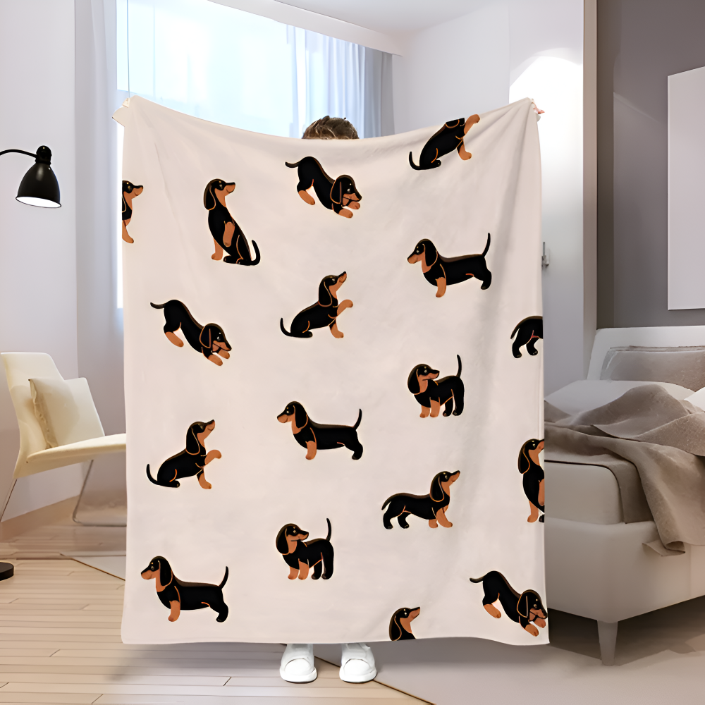 FuzziPup - Plaid -Dackel Fleecedecke superweich &
