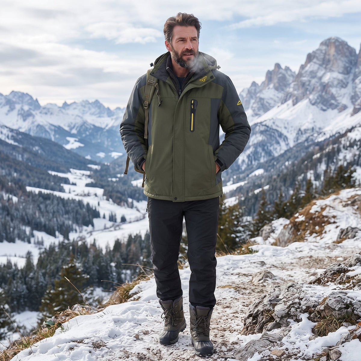 FrostGuard - Herren Wintermantel mit isolierendem Futter