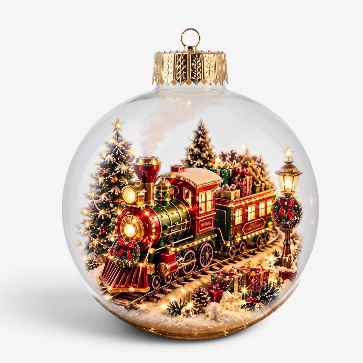 MiniSceneLux - LED-Weihnachtsornament mit Miniatur-Ferienszene
