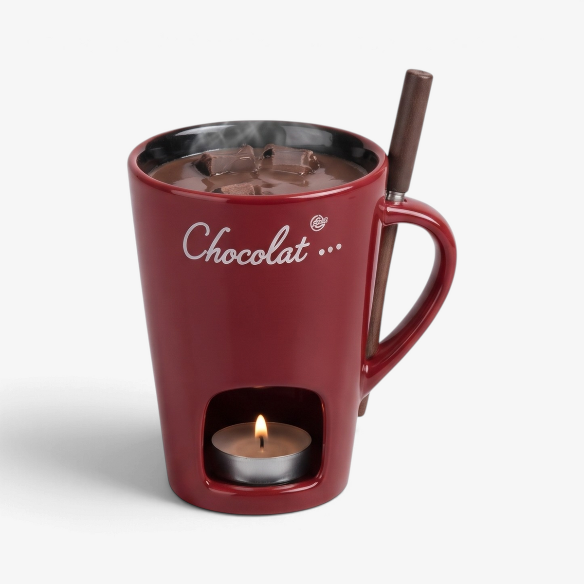 ChocoMelt - Keramischer Fonduebecher mit integrierter Kerzenhalterung