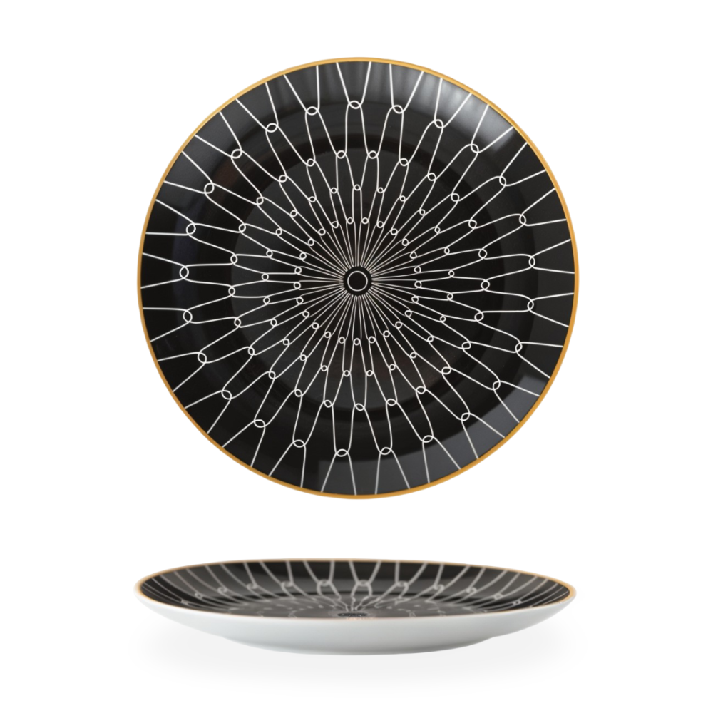 Porzellanteller - geometrischem Muster 15/20/25 cm
