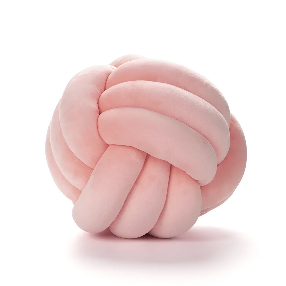 Knotenkissen - Rundes Knotenkissen aus Plüsch 22/28 cm