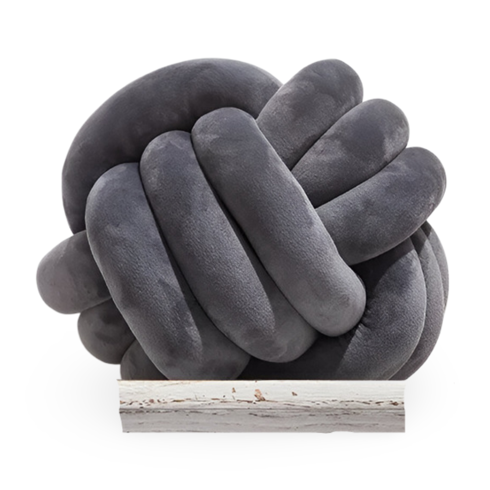 Knotenkissen - Rundes Knotenkissen aus Plüsch 22/28 cm