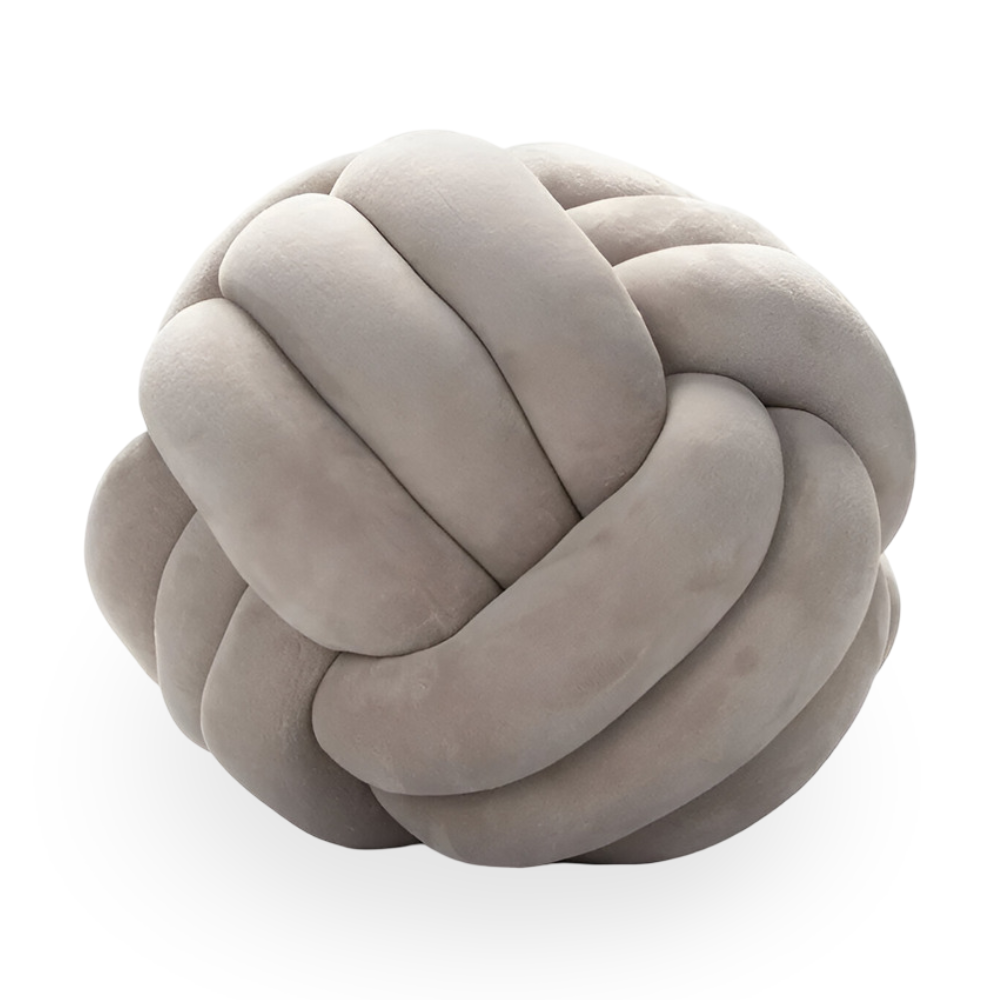 Knotenkissen - Rundes Knotenkissen aus Plüsch 22/28 cm