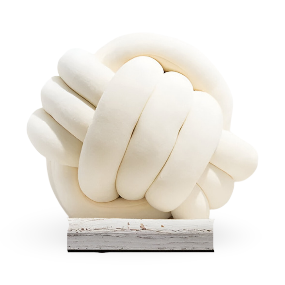 Knotenkissen - Rundes Knotenkissen aus Plüsch 22/28 cm