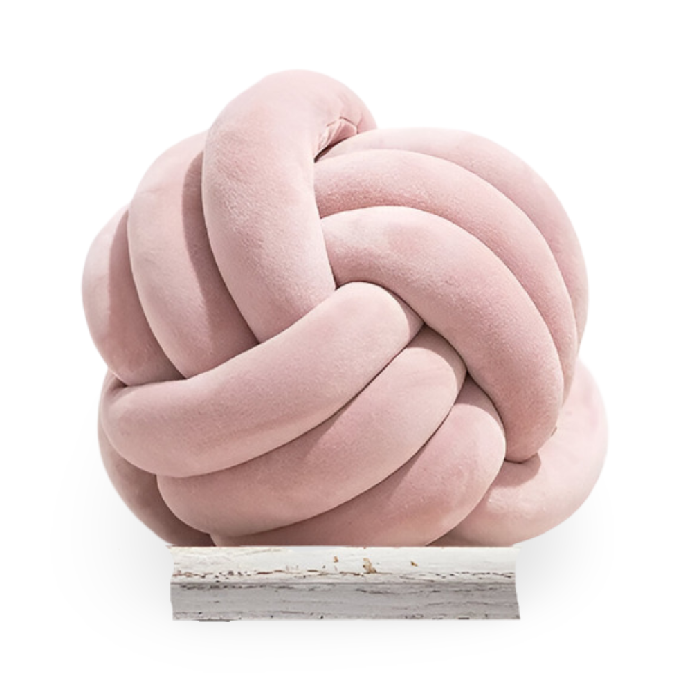 Knotenkissen - Rundes Knotenkissen aus Plüsch 22/28 cm