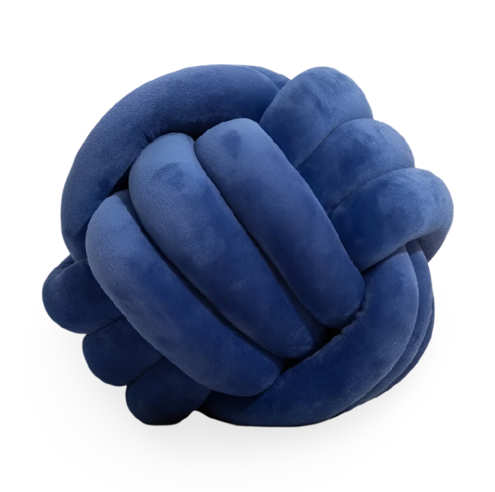 Knotenkissen - Rundes Knotenkissen aus Plüsch 22/28 cm