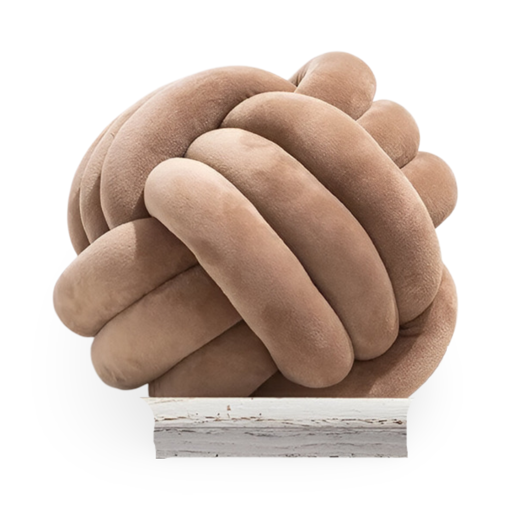 Knotenkissen - Rundes Knotenkissen aus Plüsch 22/28 cm