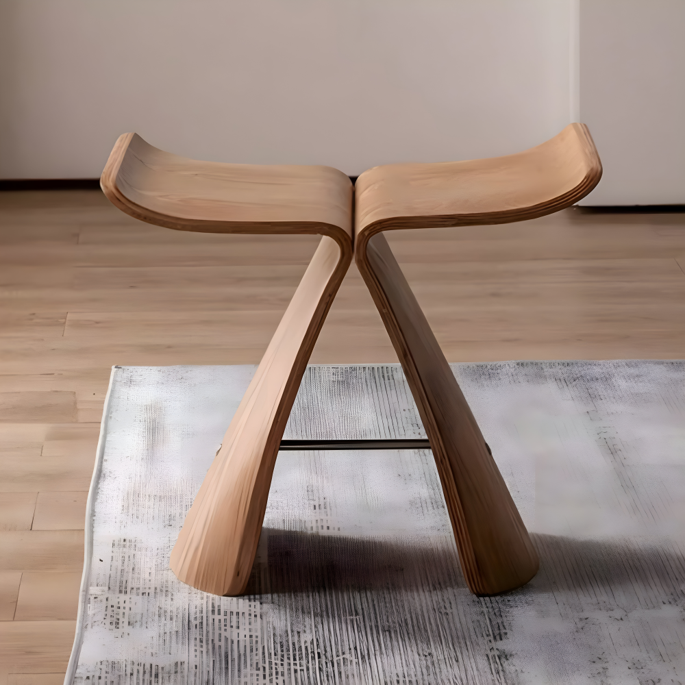 Holzhocker - Massivholz 42x30x38 cm