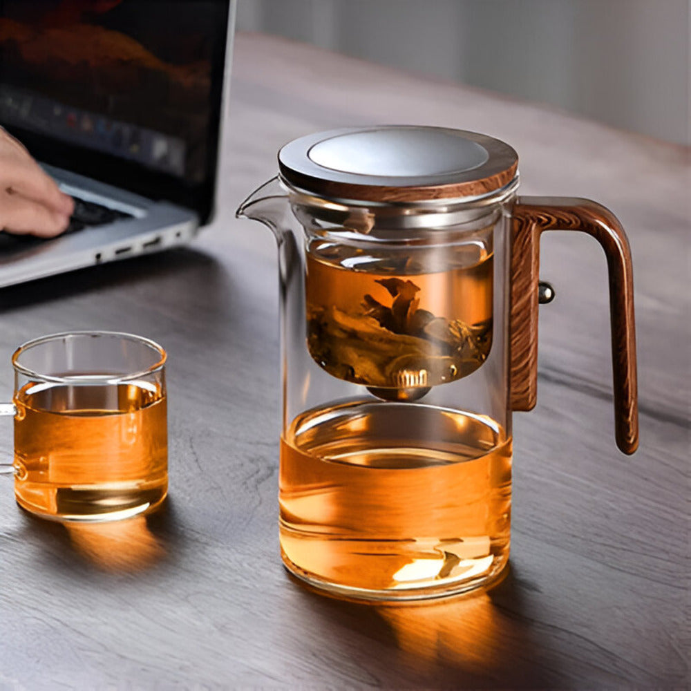 Kitchix - Glas Teekanne aus Borosilikat mit Edelstahl-Sieb