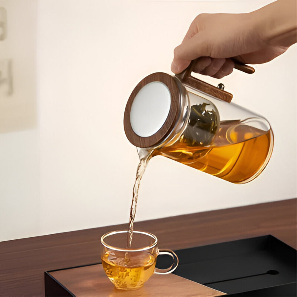 Kitchix - Glas Teekanne aus Borosilikat mit Edelstahl-Sieb