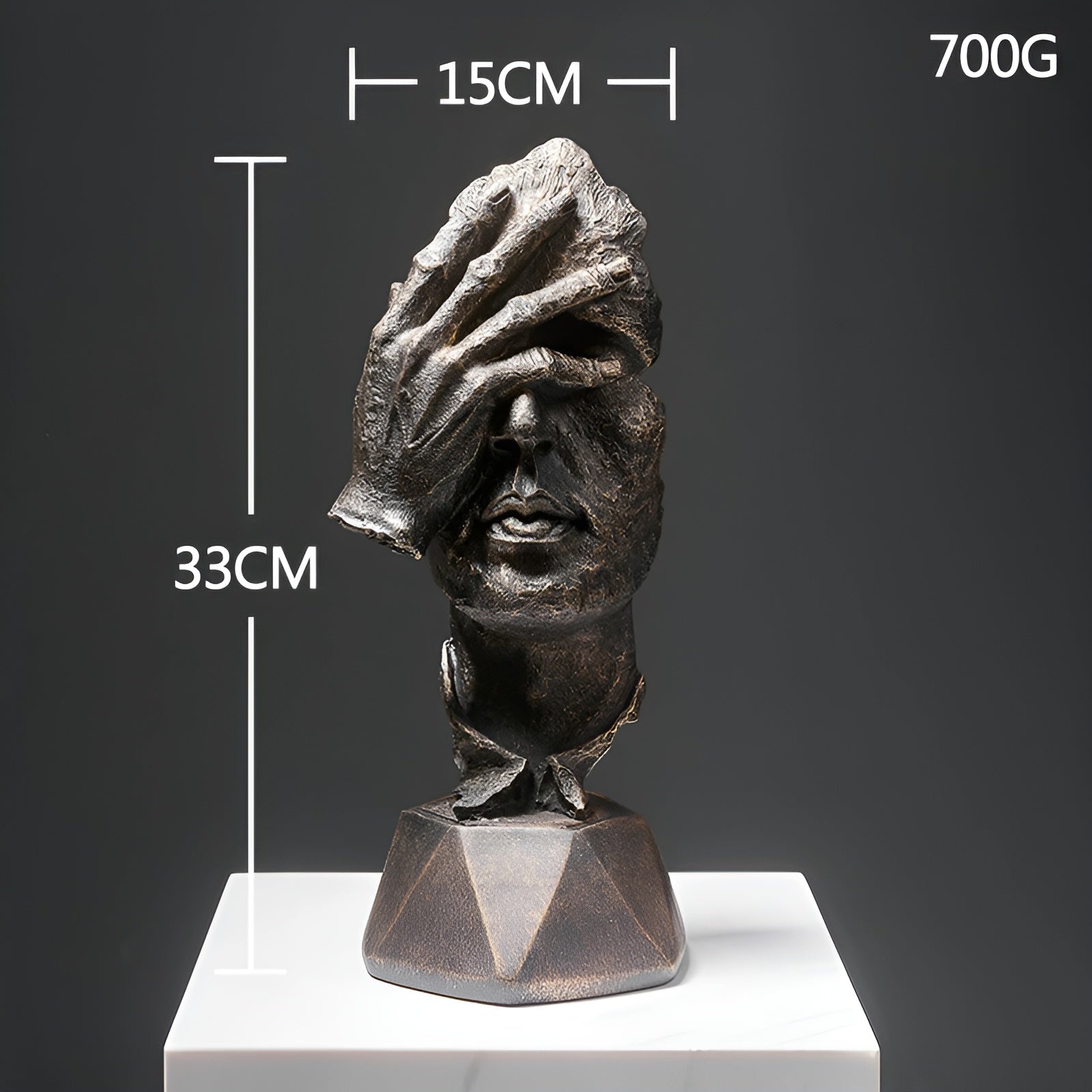 Expressive - Face - Abstrakte Gesichtsskulptur aus Kunstharz