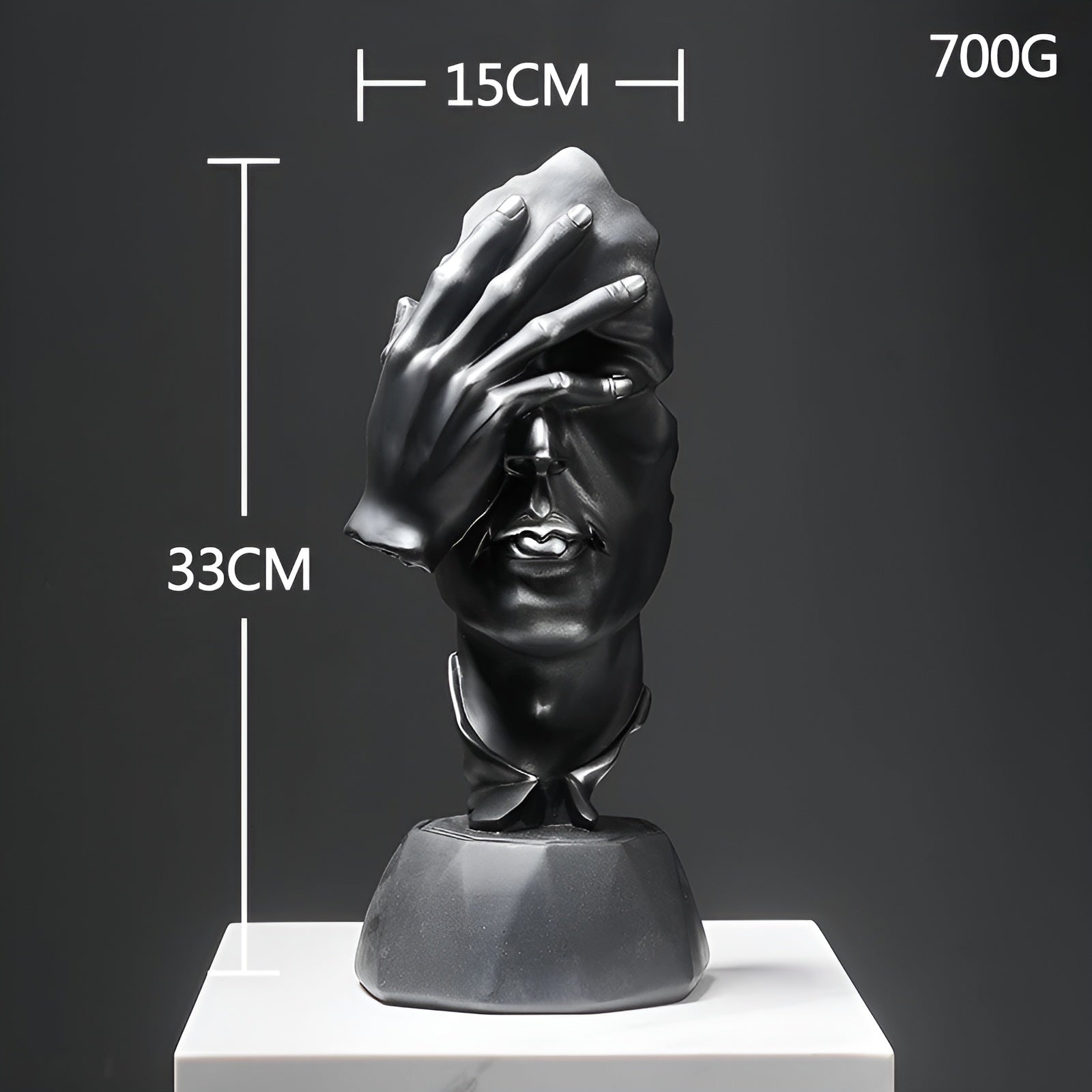 Expressive - Face - Abstrakte Gesichtsskulptur aus Kunstharz