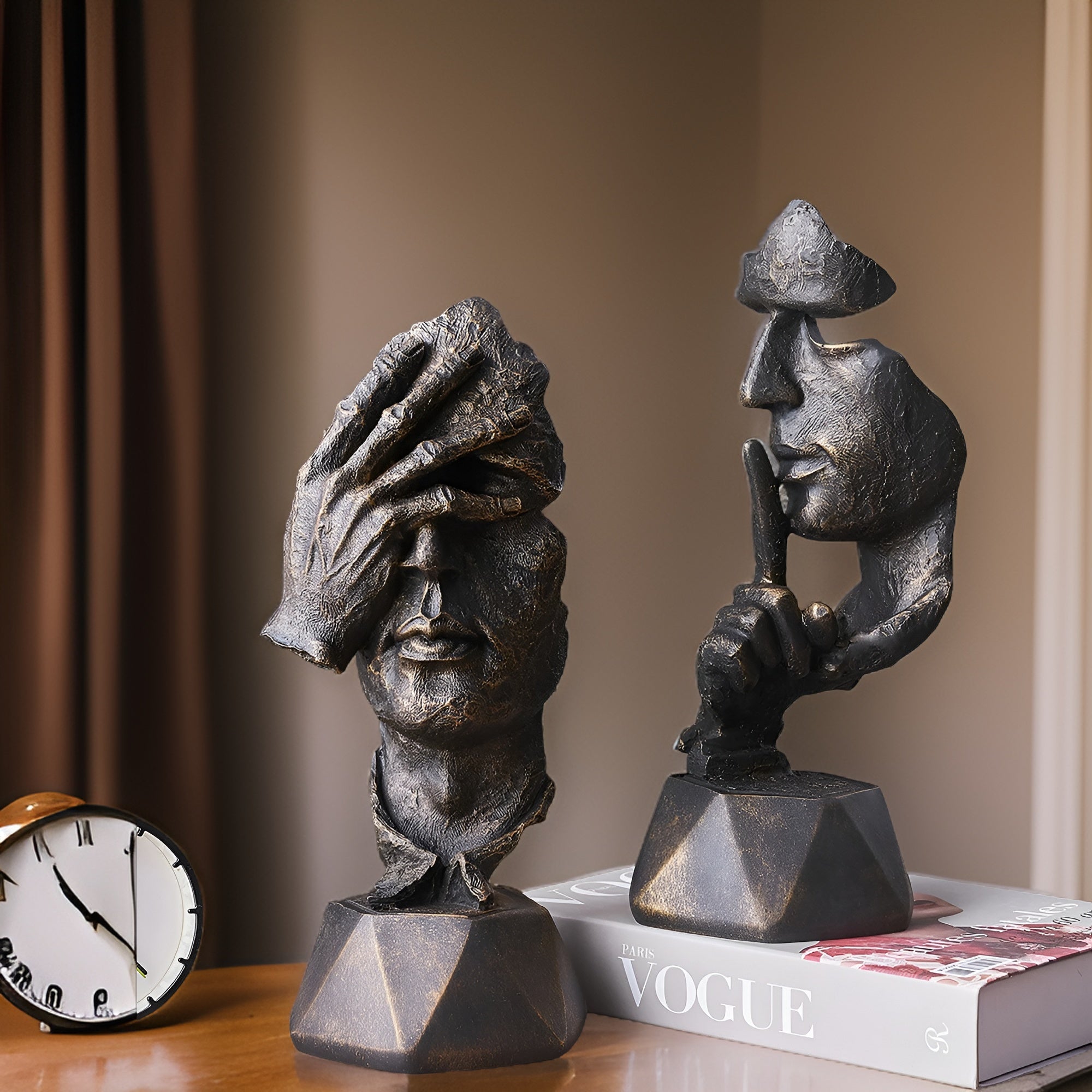 Expressive - Face - Abstrakte Gesichtsskulptur aus Kunstharz