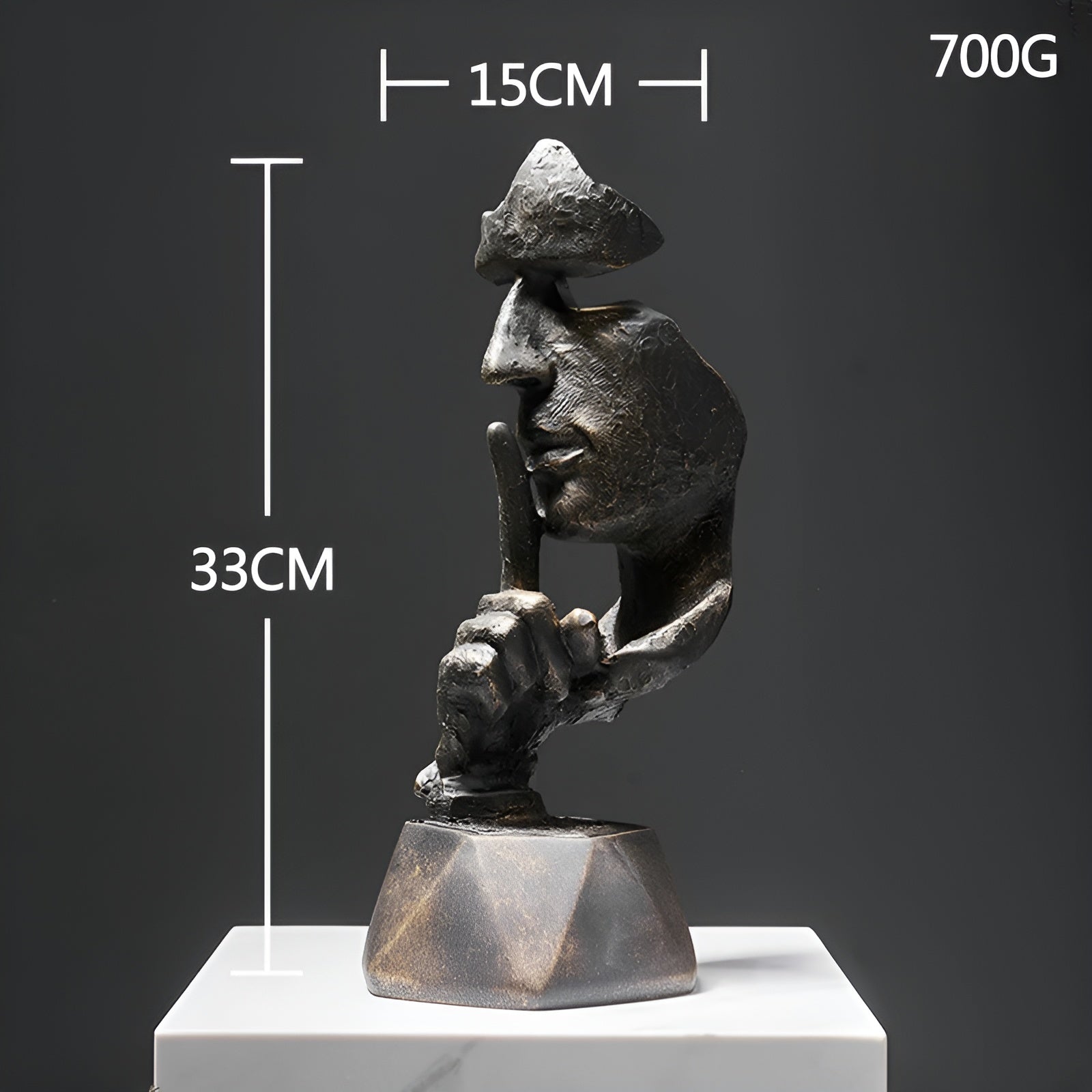 Expressive - Face - Abstrakte Gesichtsskulptur aus Kunstharz