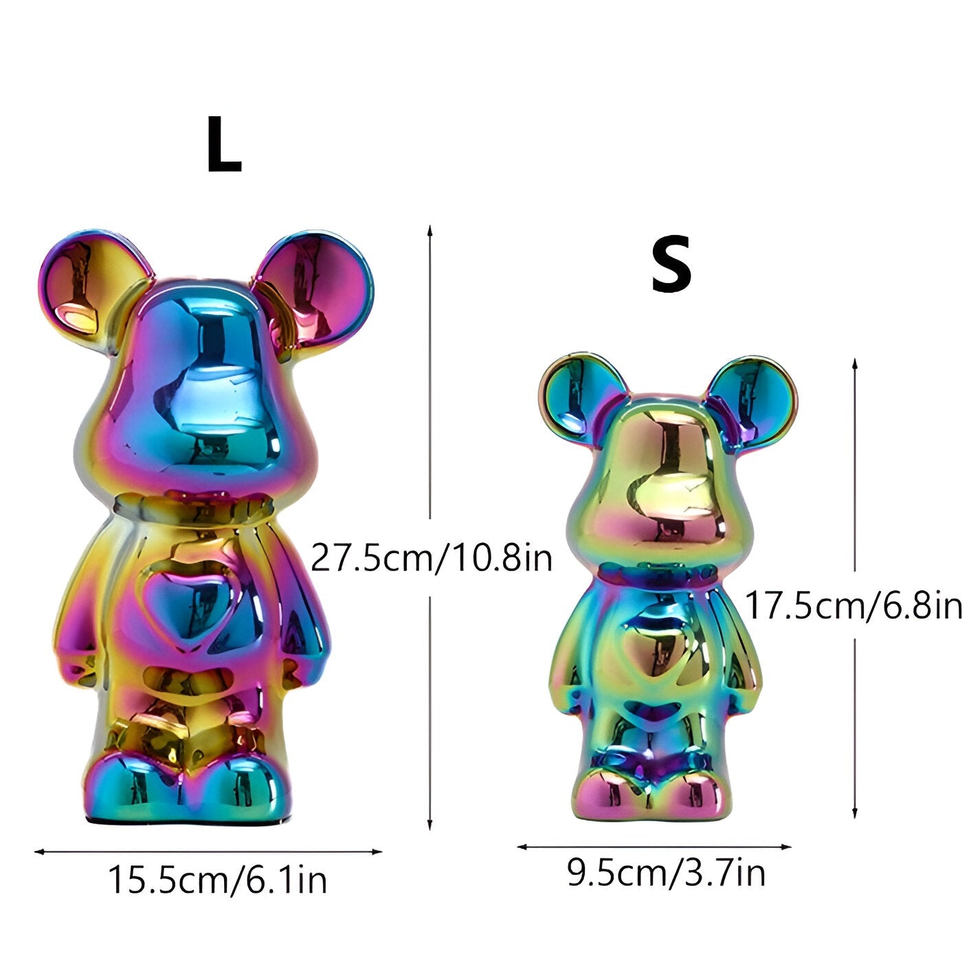 GlossiBear - Figurine -Bunte Bärenfigur aus Keramik &