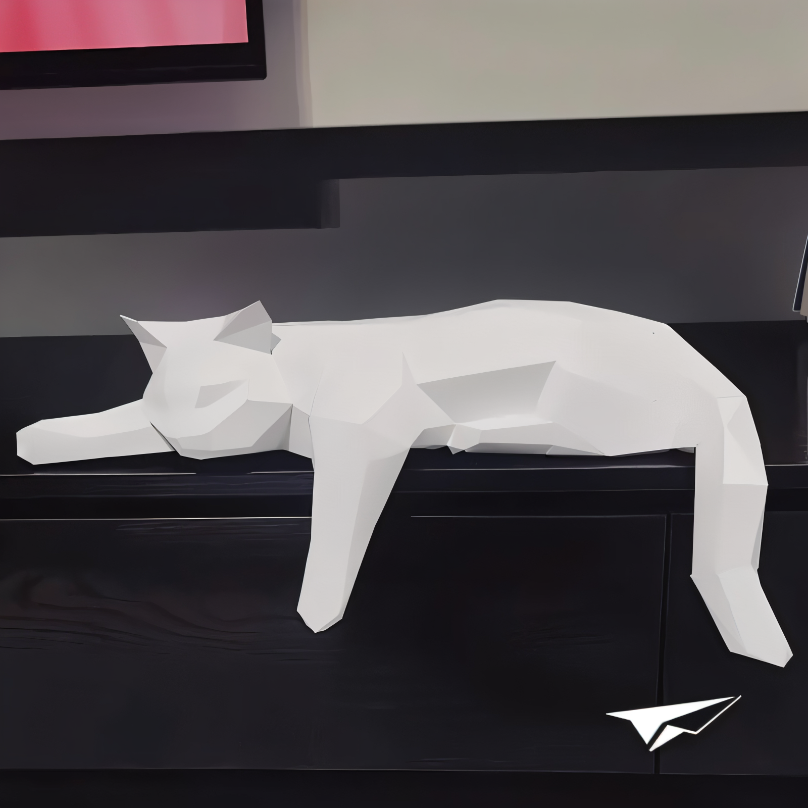 OriPurr - DIY 3D Origami Katze Dekofigur aus Harz 50 cm