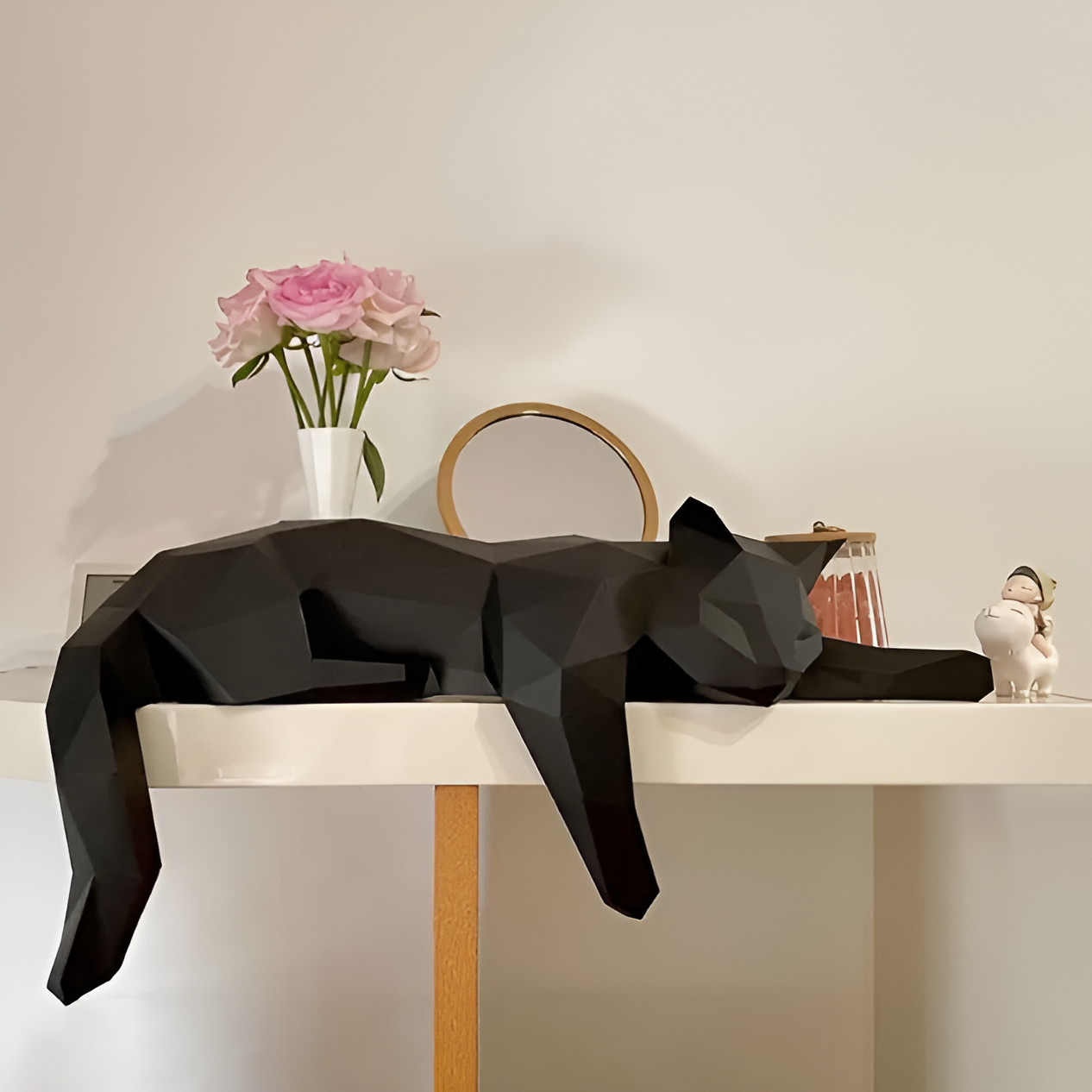 OriPurr - DIY 3D Origami Katze Dekofigur aus Harz 50 cm
