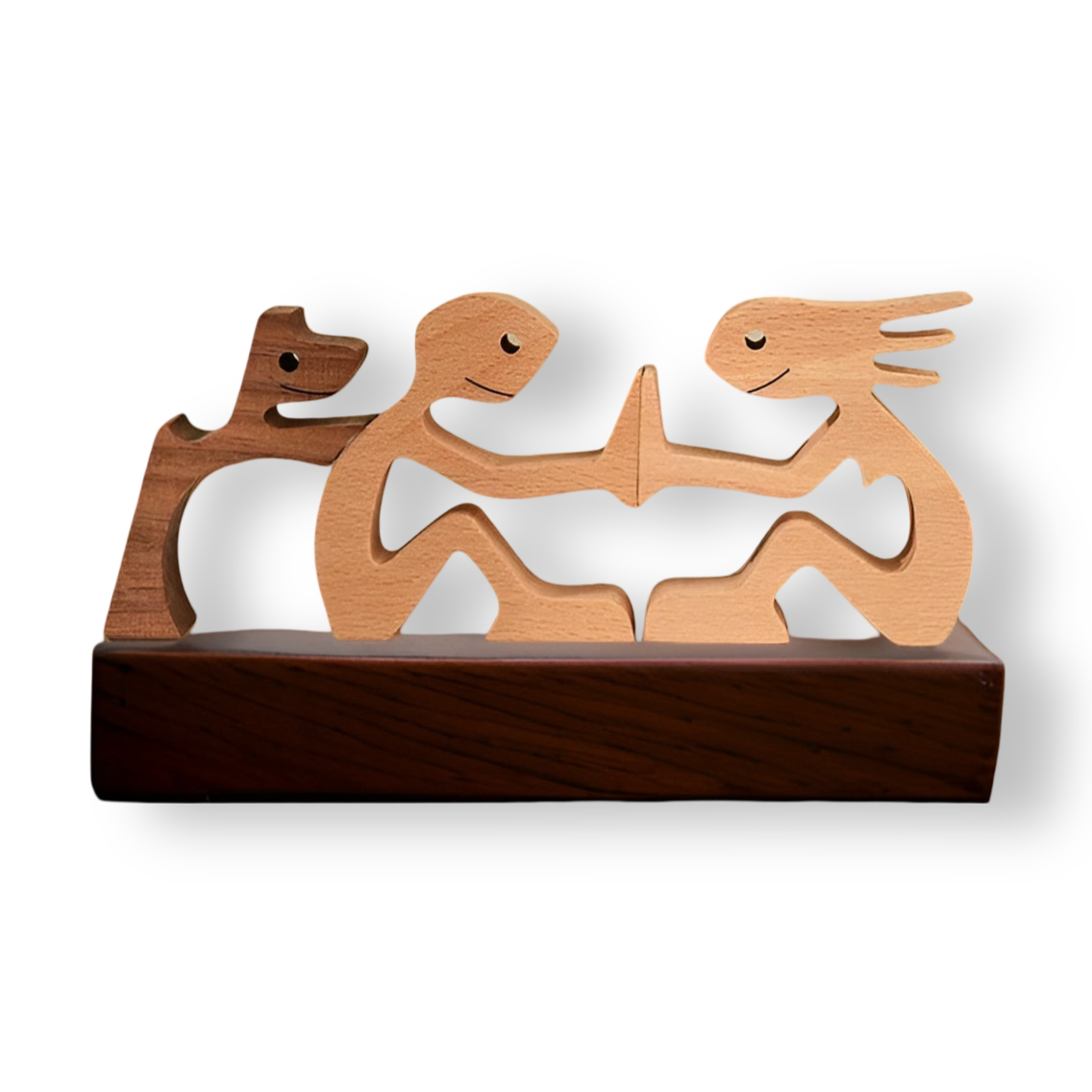 Paws - of Love - Handgefertigte Holzskulptur Mensch & Hund