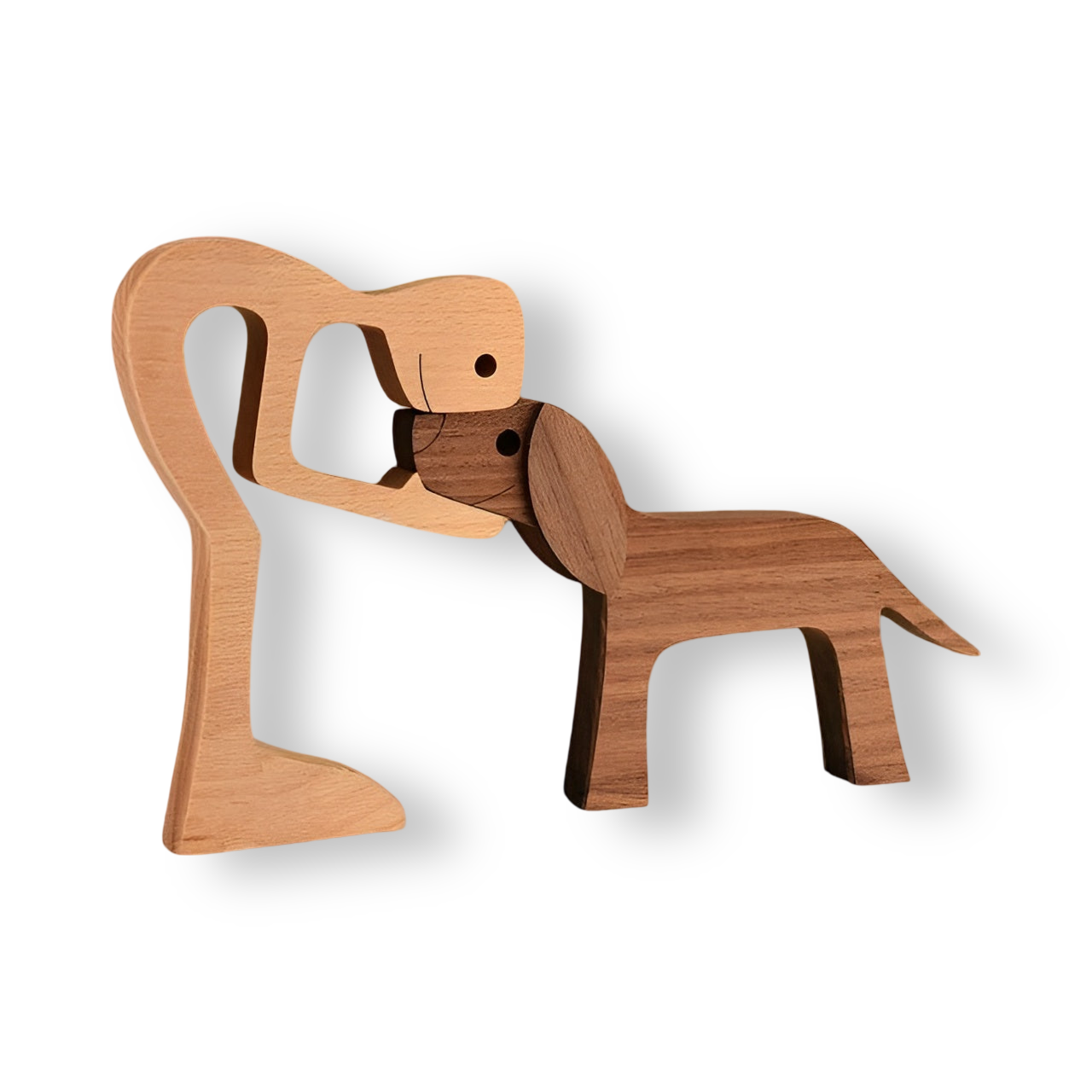 Paws - of Love - Handgefertigte Holzskulptur Mensch & Hund