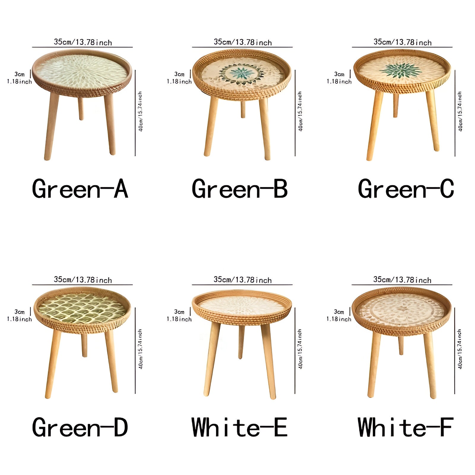 Scandi - Couchtisch - Couchtisch rund Rattan im