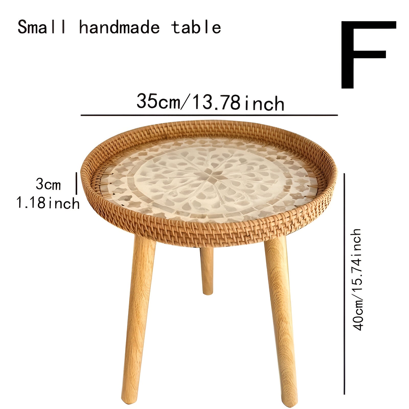 Scandi - Couchtisch - Couchtisch rund Rattan im