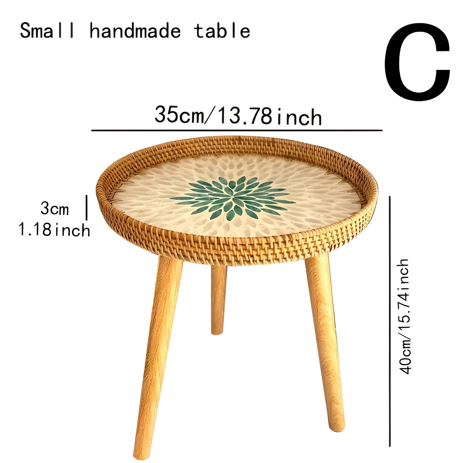 Scandi - Couchtisch - Couchtisch rund Rattan im