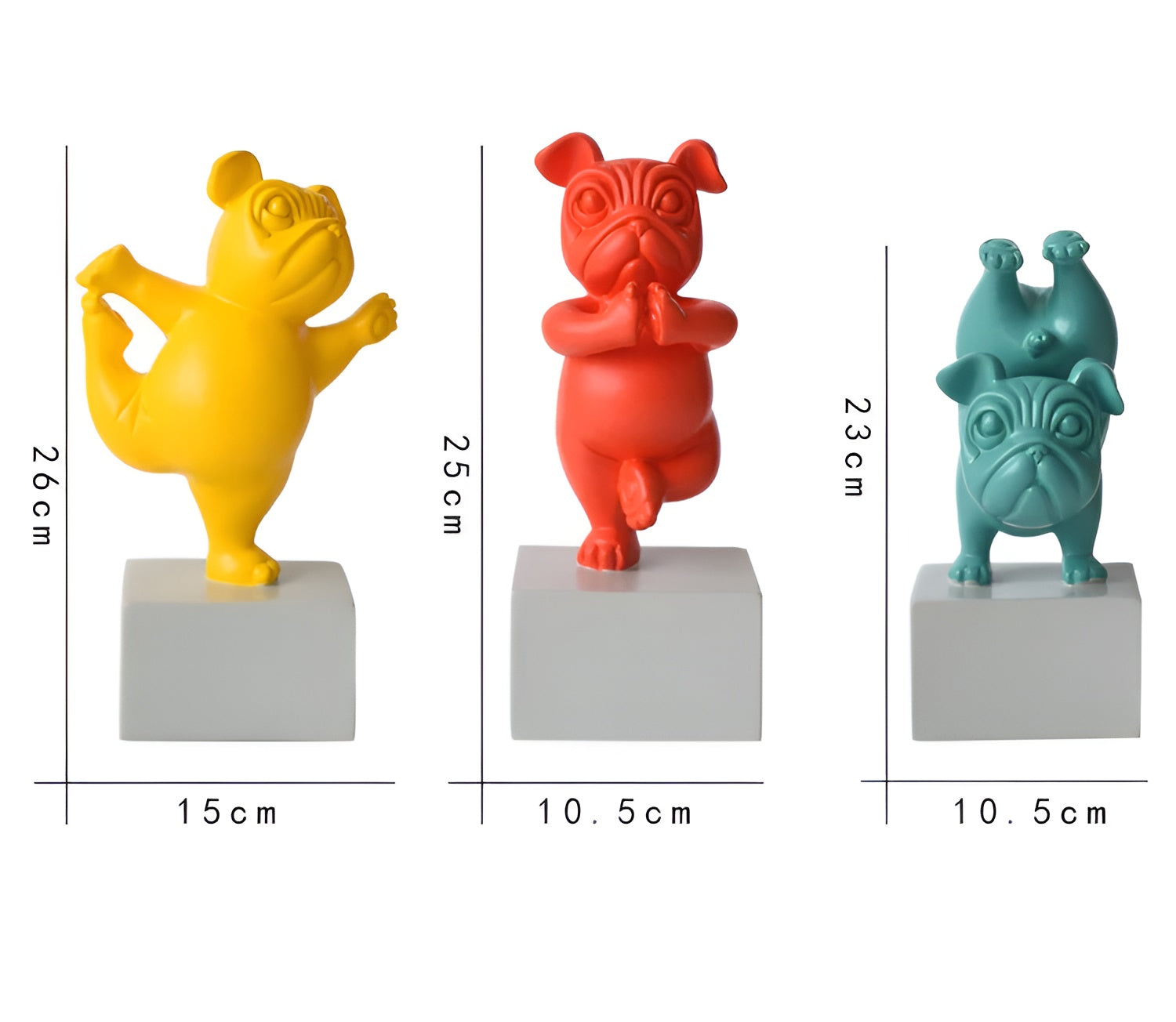 Yoga - Paws - Yoga Bulldogge Figur aus Kunstharz 23–26 cm