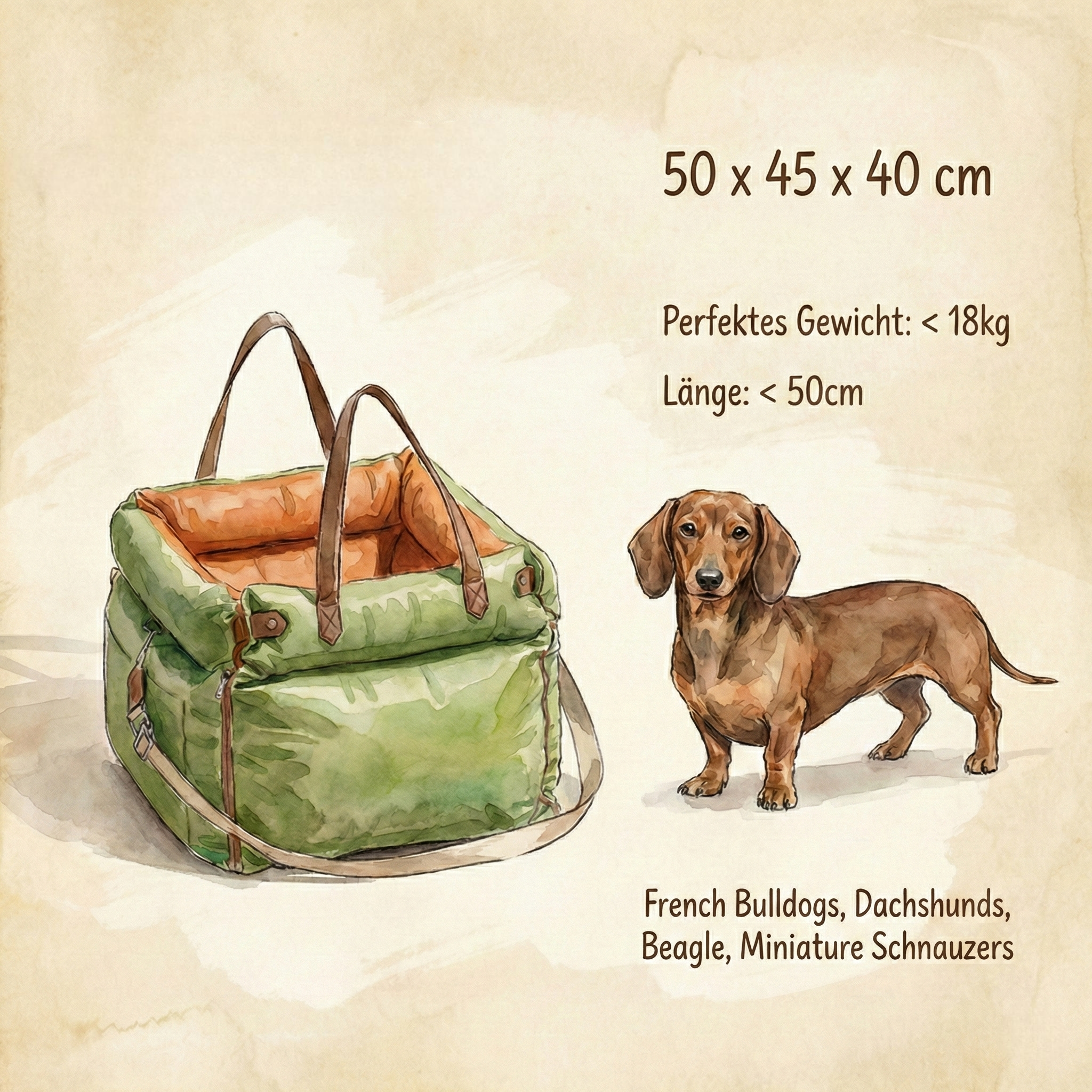 Hunde - Autositz & Reisebett aus Kunstleder mit