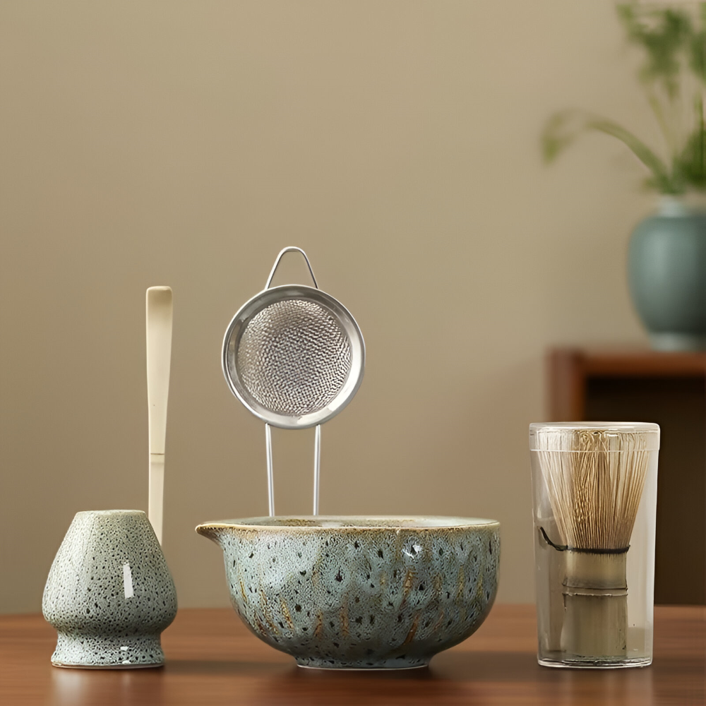 Matcha - Tee-Set 5-teilig mit Keramikschale 14 cm