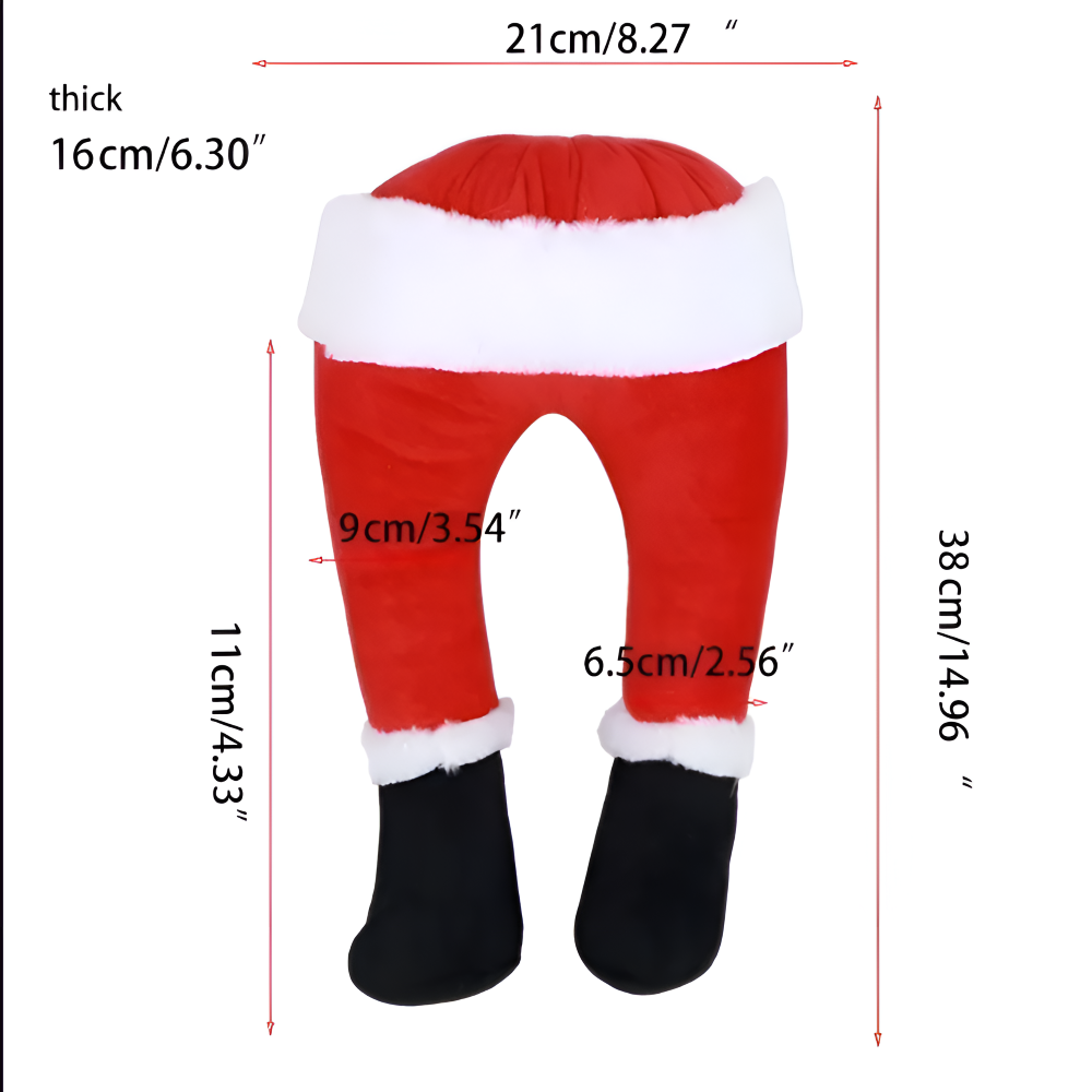 Kickin - Santa - Weihnachtsbaumschmuck Santa-Plüschbeine