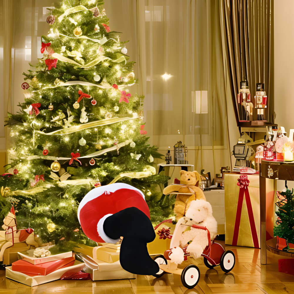Kickin - Santa - Weihnachtsbaumschmuck Santa-Plüschbeine
