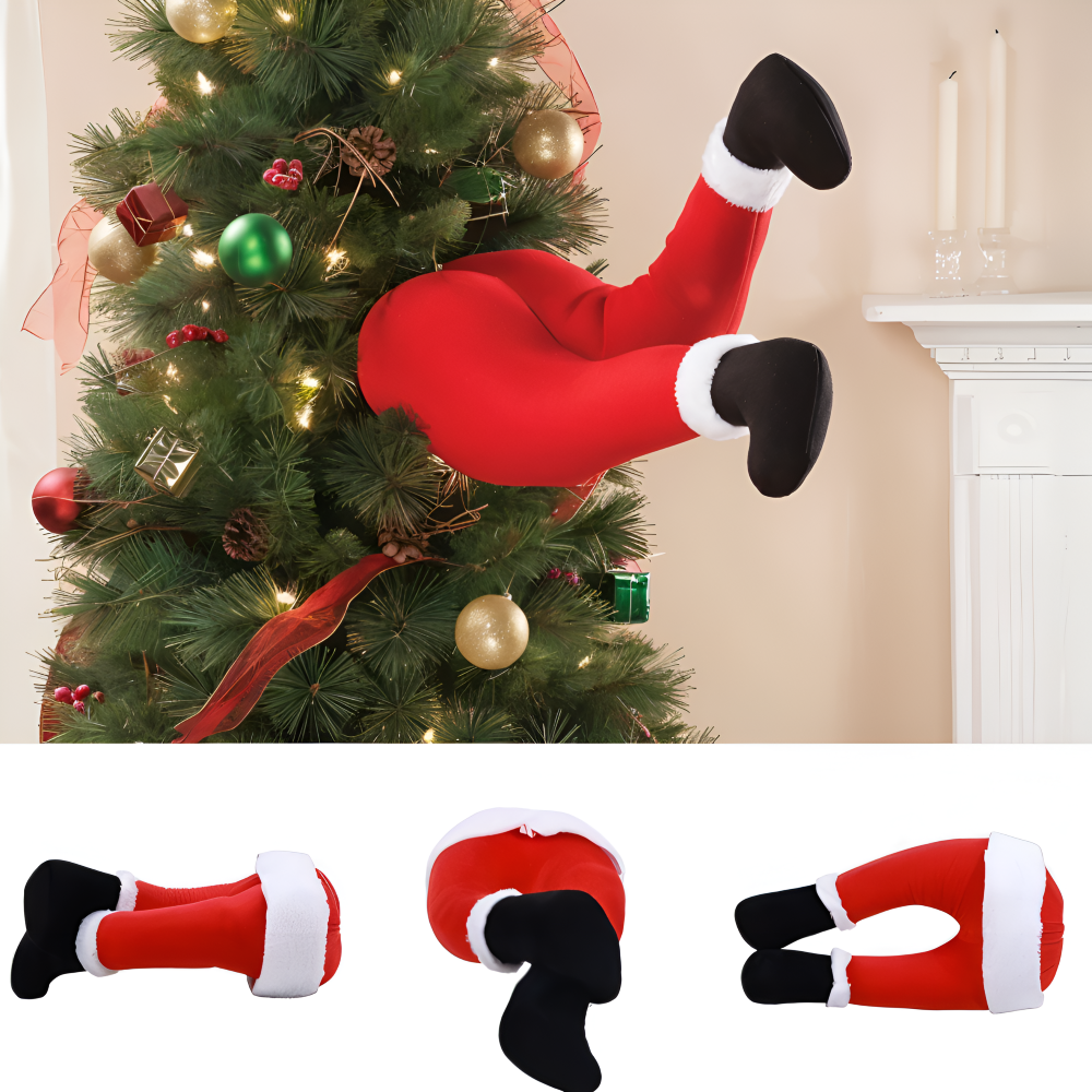 Kickin - Santa - Weihnachtsbaumschmuck Santa-Plüschbeine