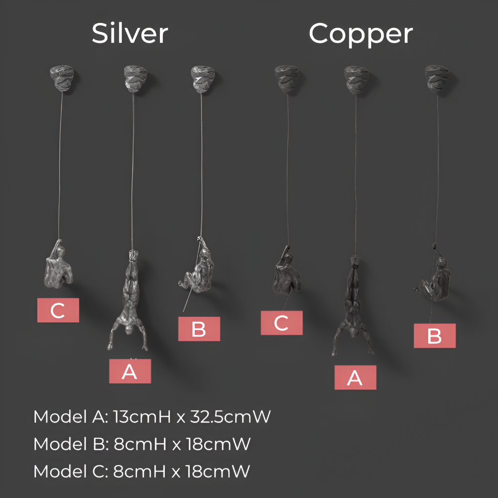 Kreatives Wandkunst Set - Kletternder Mann Dekor Ornament für Einzigartige Wohnästhetik