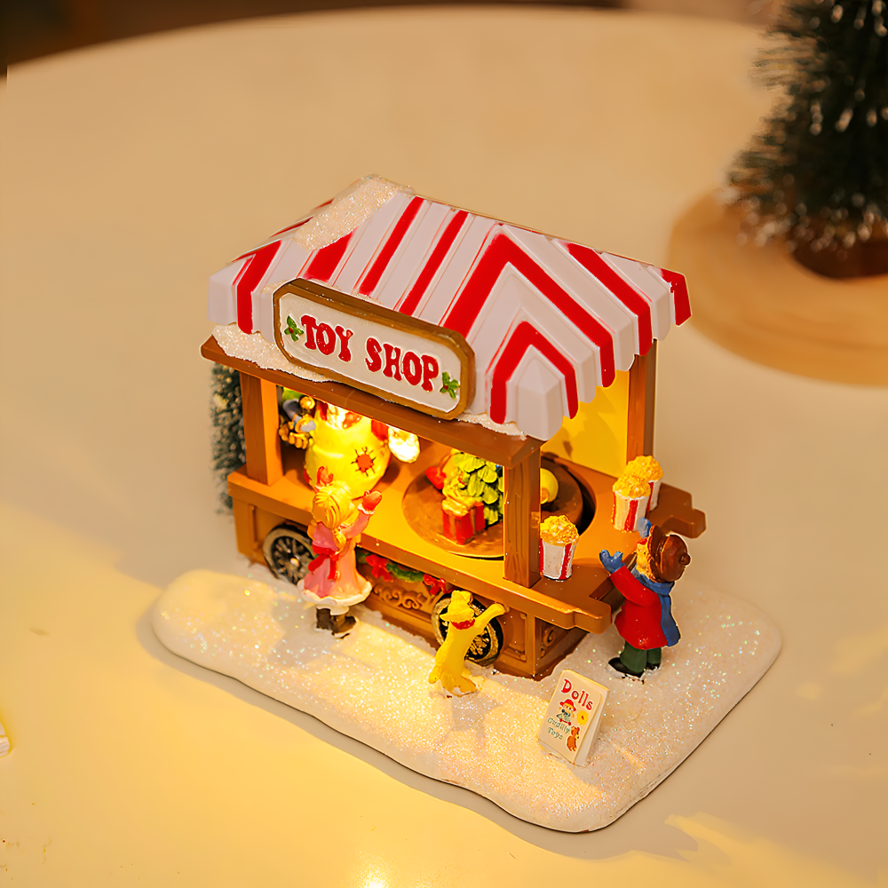 LitNTune - Batteriebetriebenes LED Weihnachtsdorf aus Harz